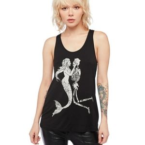 Mermaid & skeleton sailor tank